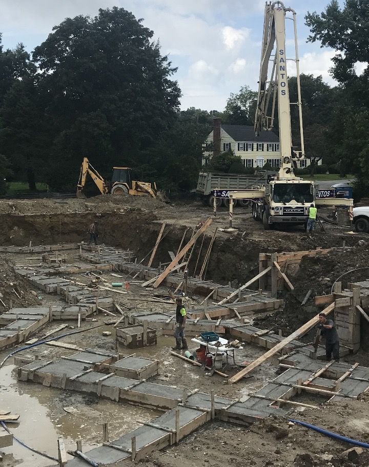 House footings poured with a pump truck